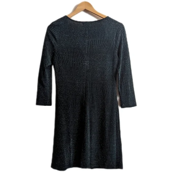 Trixxi Hunter Green Sparkly Holiday Party  3/4 Sleeve Dress ❇️ - Picture 3 of 8